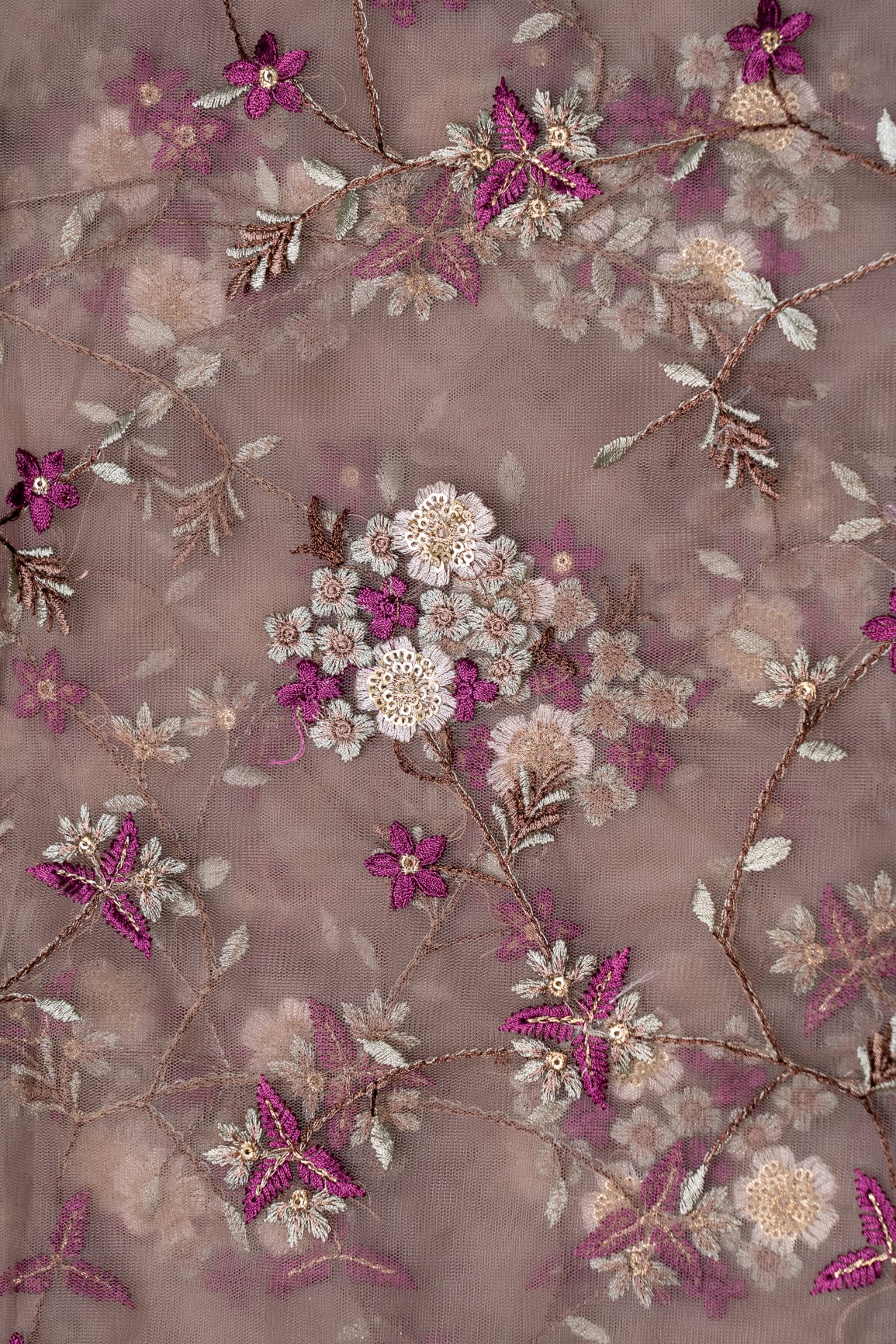 AIzaSyBcstauz-XMPRhEY21AUzeo032pxrXB5Ug - Light Brown And Wine Saree set (2 Piece)