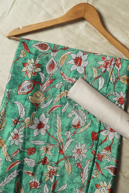 AIzaSyBcstauz-XMPRhEY21AUzeo032pxrXB5Ug - Light Green And Abalone Grey Saree set (2 Piece)