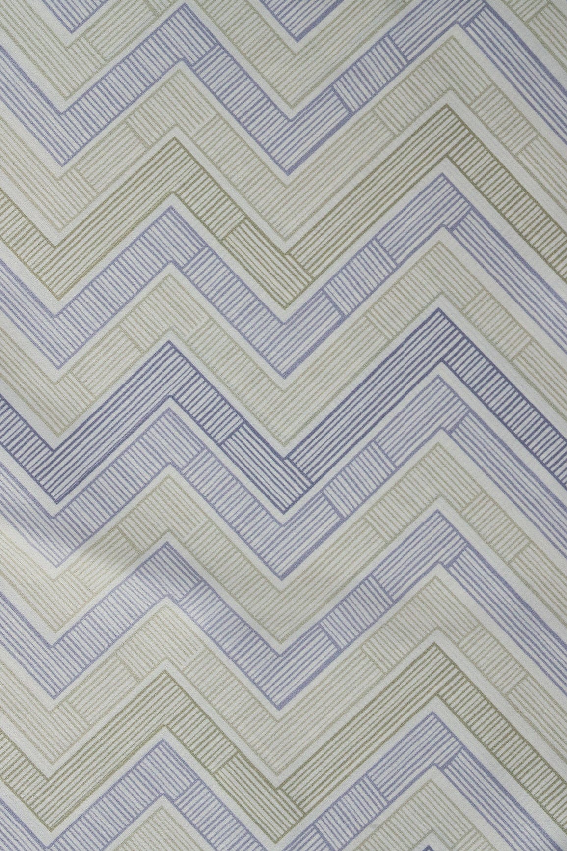 AIzaSyBcstauz-XMPRhEY21AUzeo032pxrXB5Ug - Light Olive And Slate Blue Chevron Pattern Digital Print On French Crepe Fabric