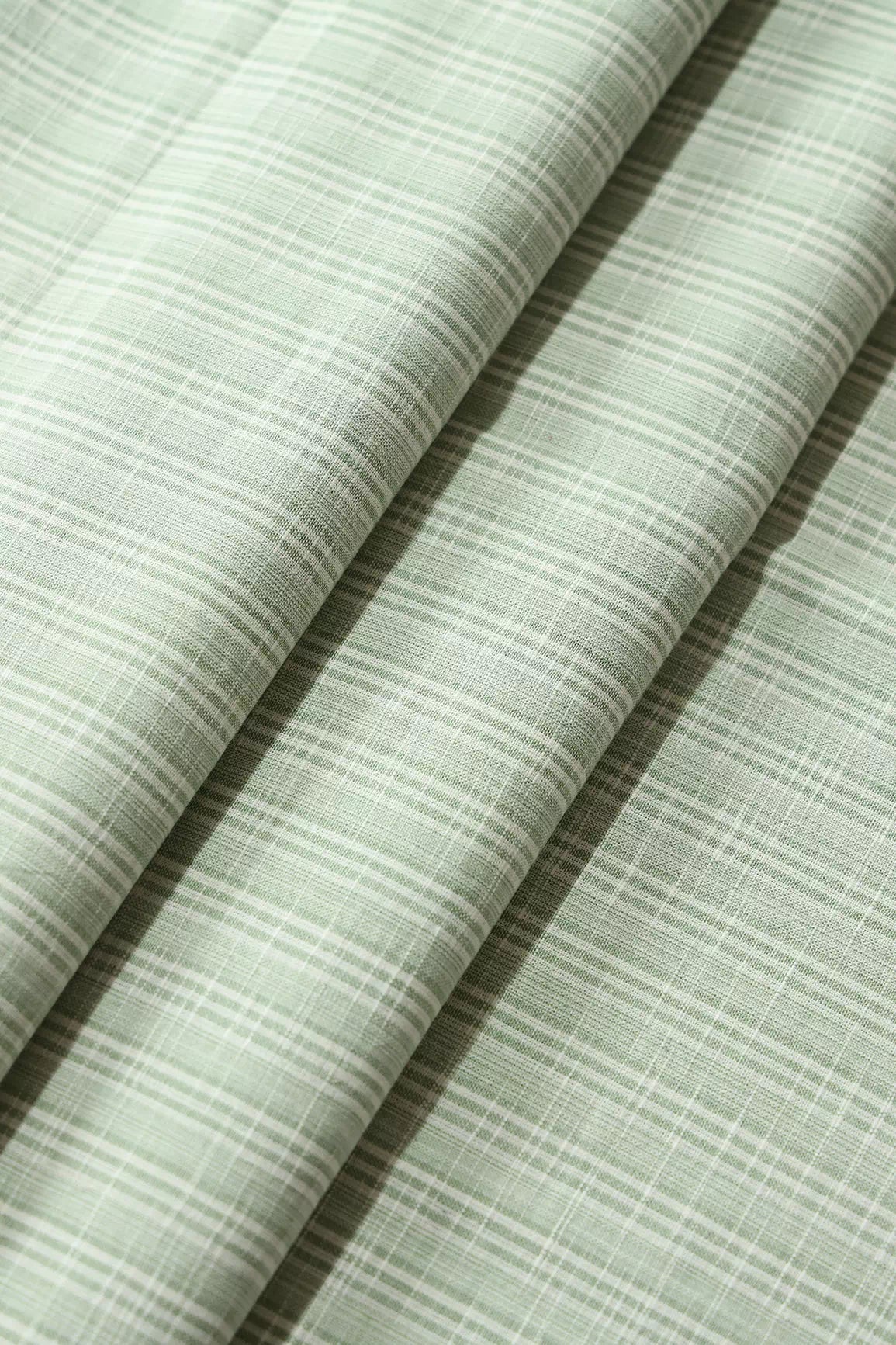 AIzaSyBcstauz-XMPRhEY21AUzeo032pxrXB5Ug - Light Olive And White Stripes Pattern Handwoven Organic Cotton Fabric
