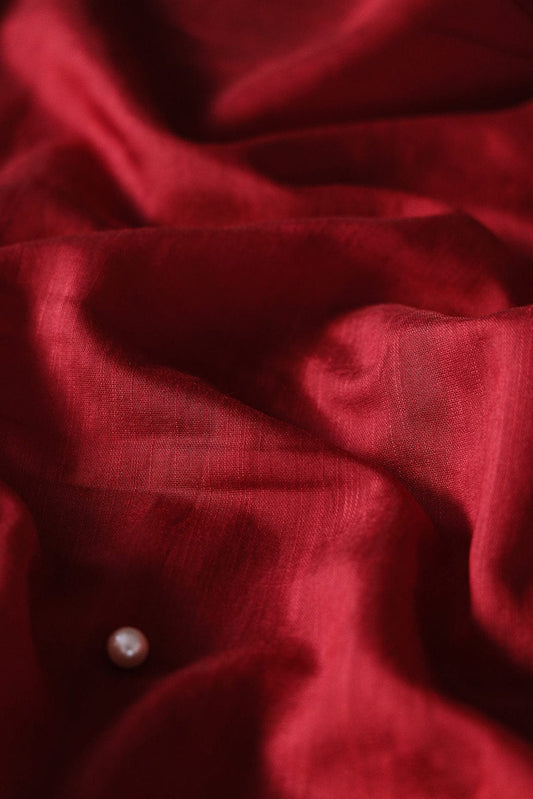 Maroon Raw Silk Fabric