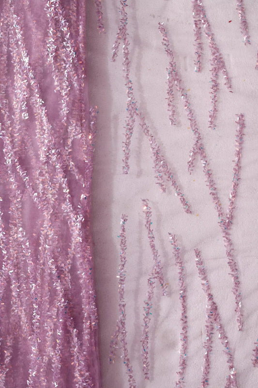 Mauve And White Saree set (2 Piece)