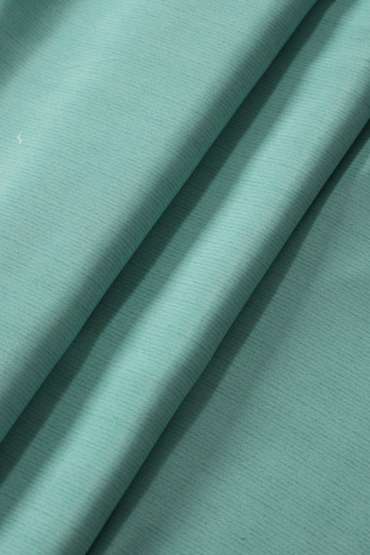 Mint Green Stripes Pattern Digital Print On French Crepe Fabric