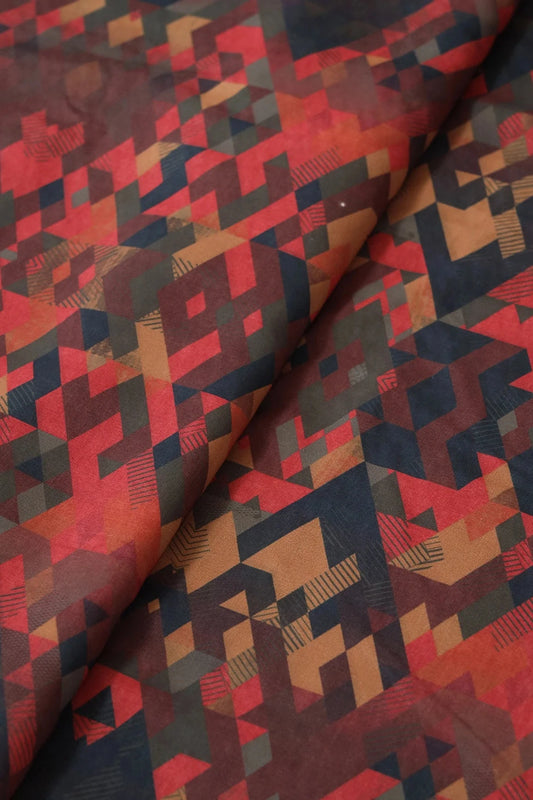 Multi Color Abstract Pattern Digital Print On Heavy Multi Polyester Fabric