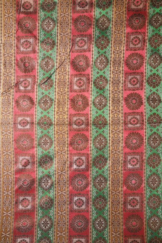 Multi Color Traditional Banarasi Zari Jacquard Fabric