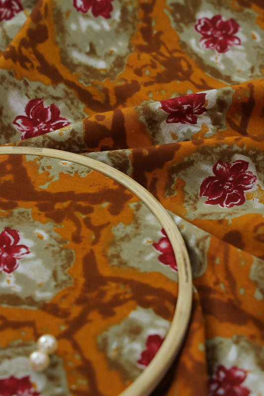 Multi Colour Floral Digital Print on Rayon Fabric