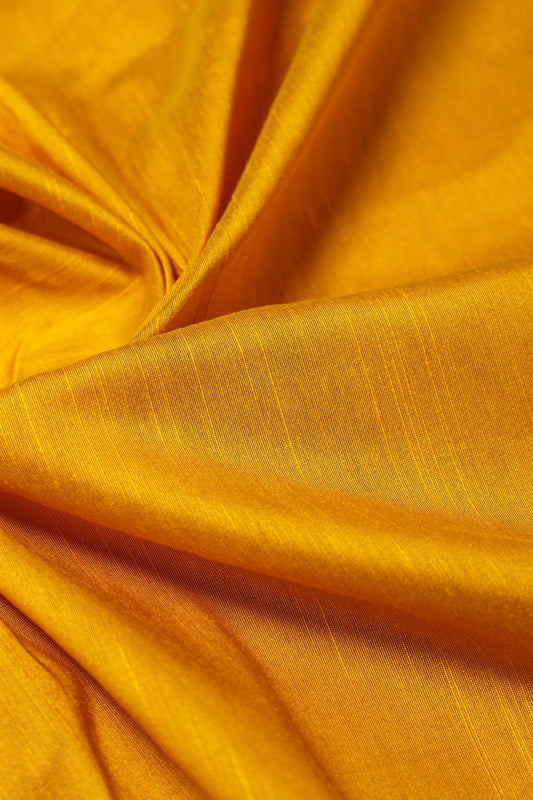 Mustard Yellow Raw Silk Fabric