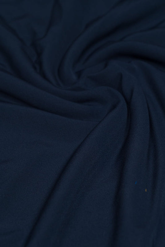 Navy Blue Dyed Crepe Fabric