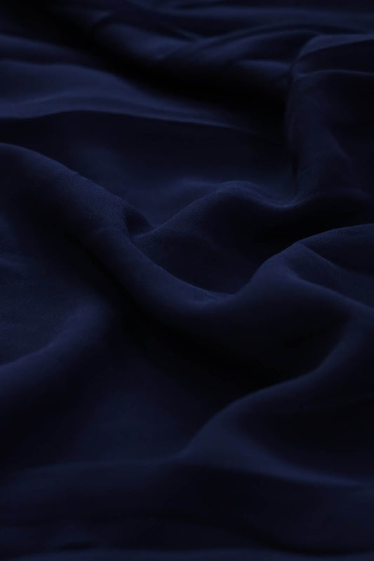 Navy Blue Dyed Georgette Fabric