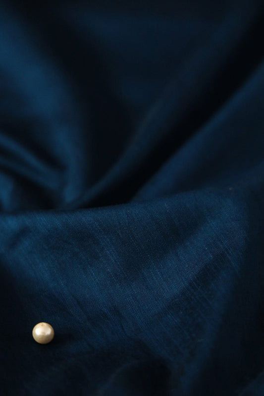 Navy Blue Raw Silk Fabric