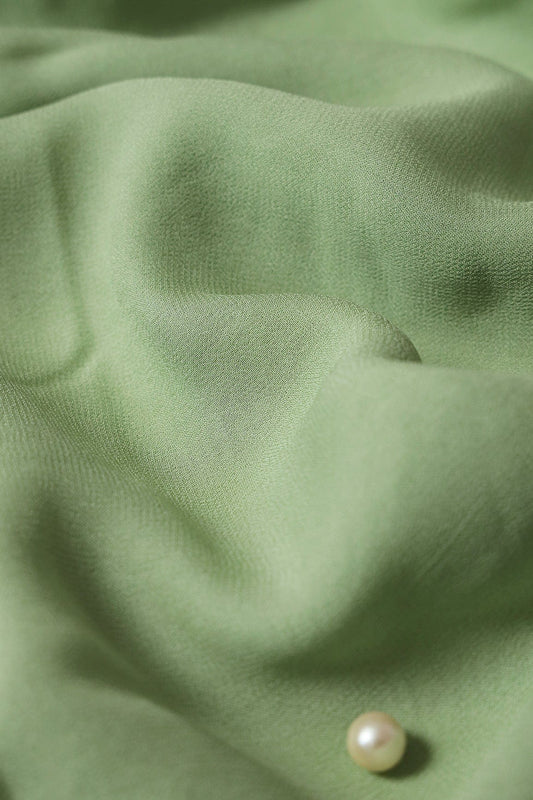 Olive Dyed Viscose Georgette Fabric