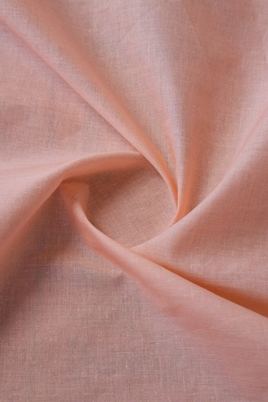 Peach Dyed Pure Cotton Fabric