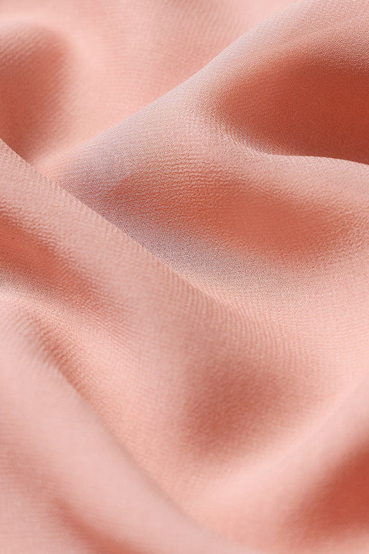Peach Dyed Viscose Georgette Fabric