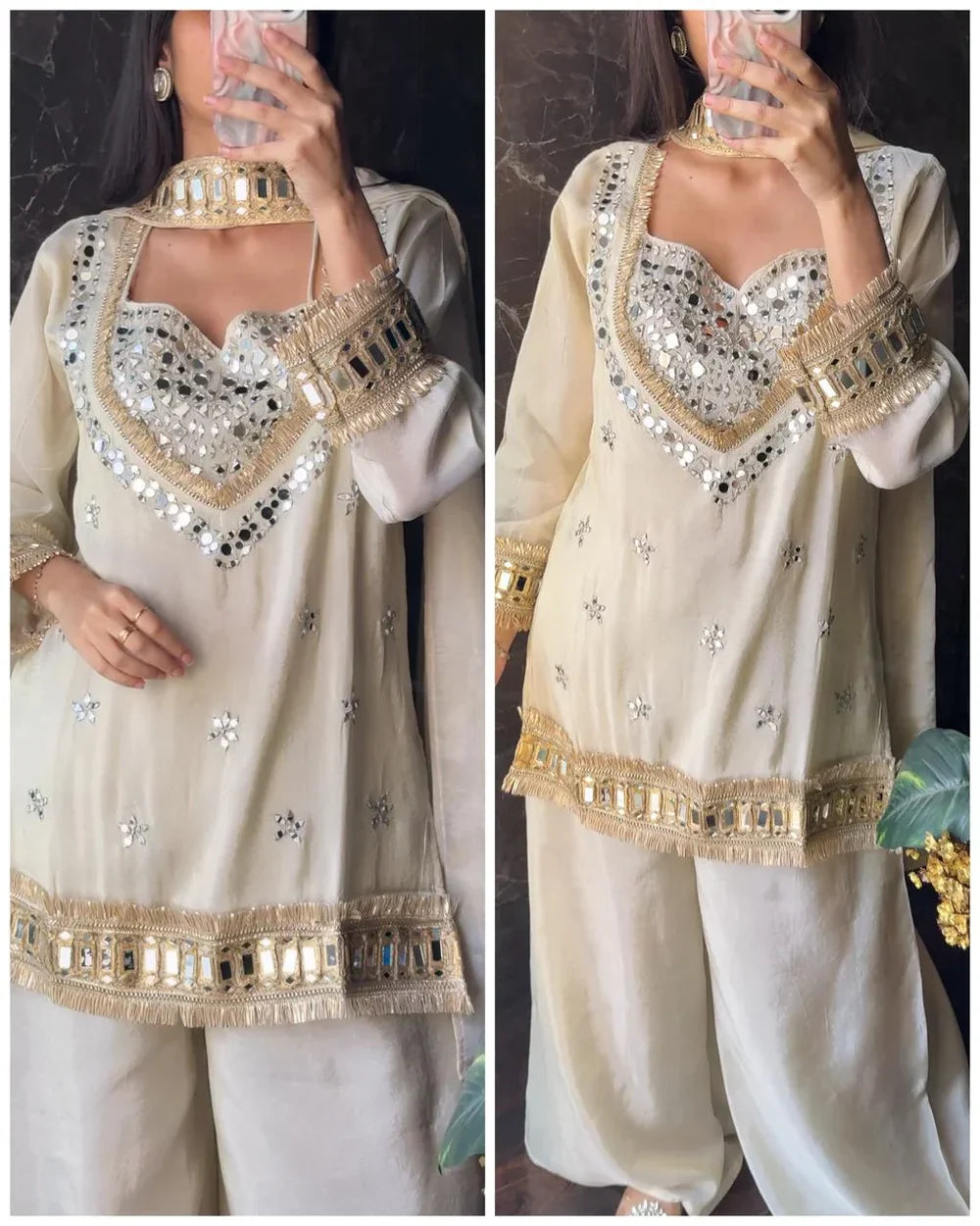 Premium Ivory Tissue 4-piece Bustier Set