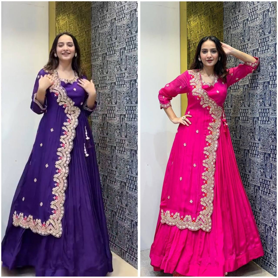 ADORABLE CORDING SEQUANCE WORK FOIL PAPER WORK GOWN