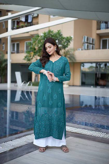 SUMMER  SEASON TOP WITH COTTON THREAD EMBROIDERED WORK & PLAZZO