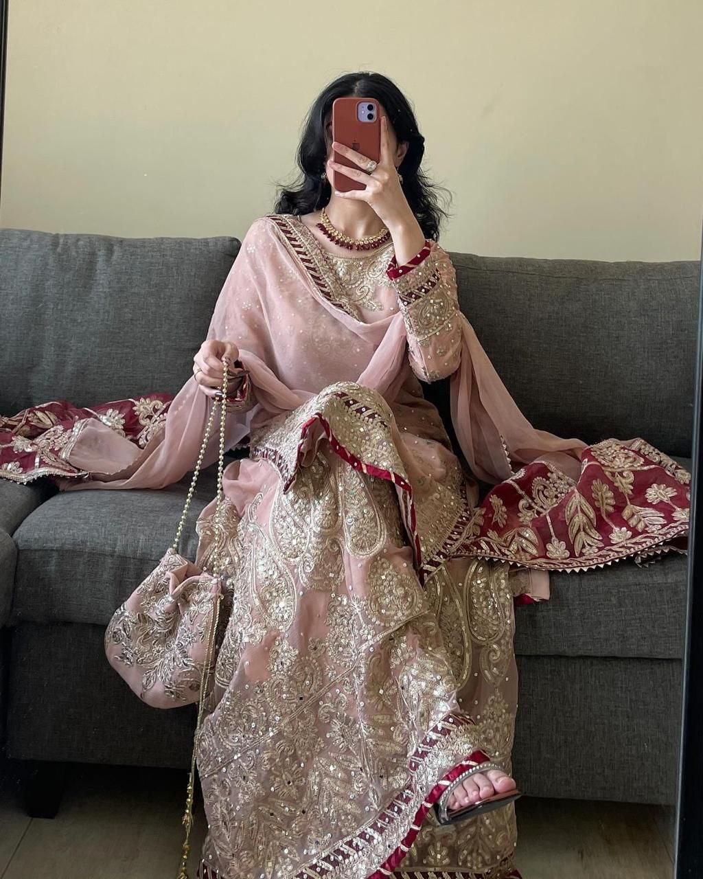 ✨ Lilac Amethyst Sharara Suit with Designer Dupatta – Perfect for Weddings & Festive Celebrations!