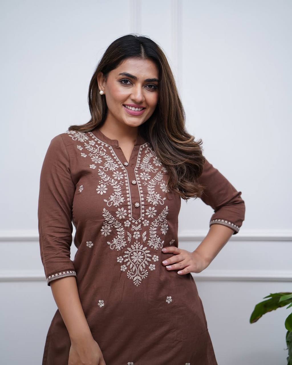 Cottinfab Embroidered Pure Reyon Ethnic Co-Ords