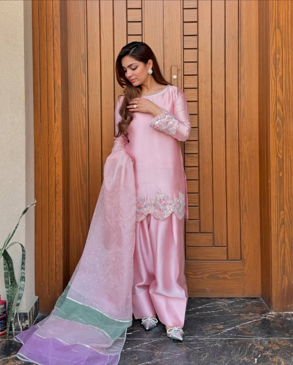 Ethnic Attire Farshi Kurta, Plazzo And Dupatta Set