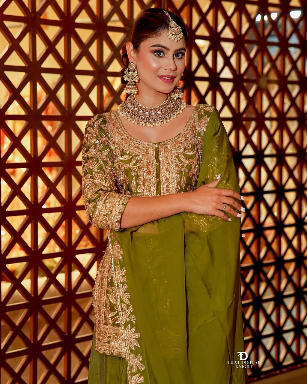 Gilded Fuchsia Top , sharara & Dupatta Set