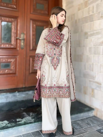 Designer Wear Palazzo Suit With Dupatta
