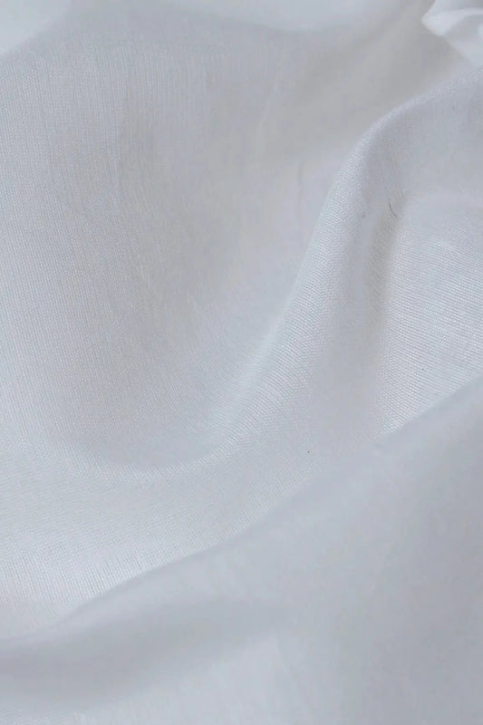 Plain White Polyester Chanderi Silk Fabric