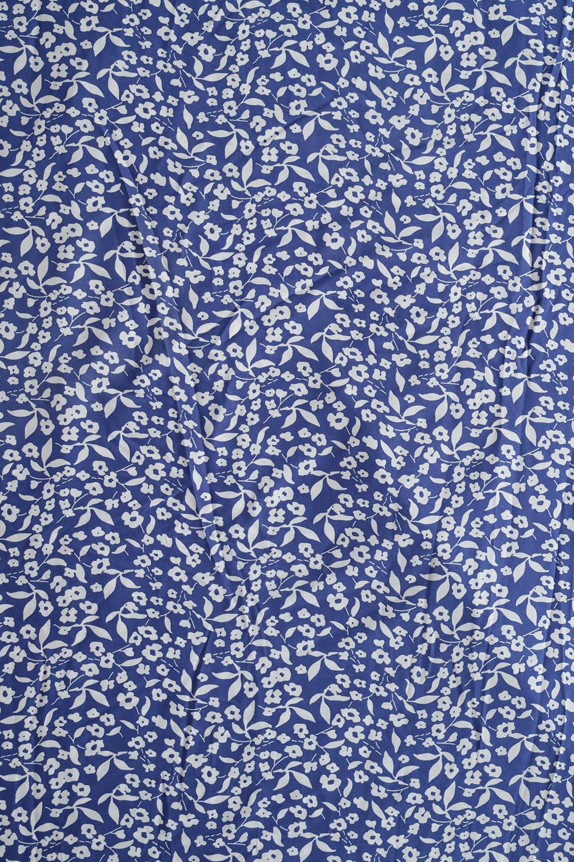 AIzaSyBcstauz-XMPRhEY21AUzeo032pxrXB5Ug - Big Width "56" Beautiful White Floral Digital Print On Blue Crepe Satin Fabric