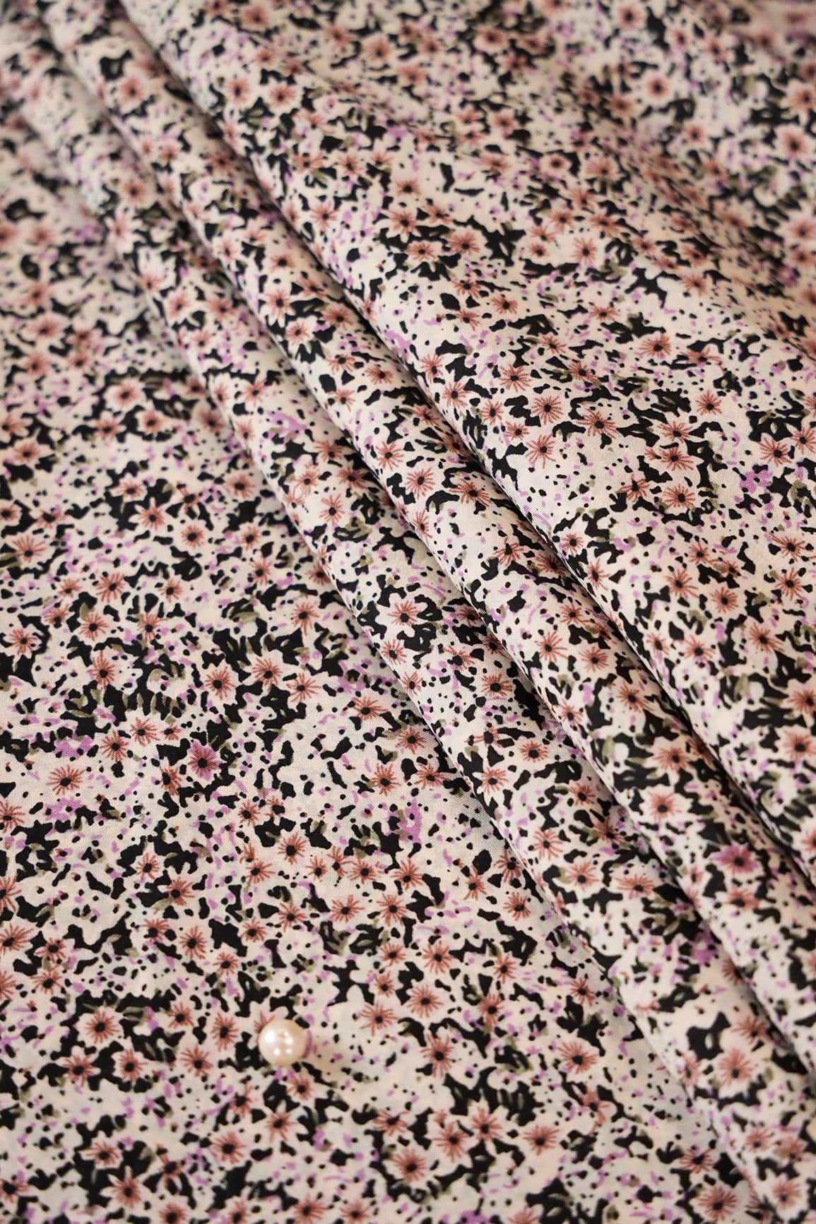 AIzaSyBcstauz-XMPRhEY21AUzeo032pxrXB5Ug - Big Width "56" Black And Brown Small Floral Digital Print On Crepe Satin Fabric