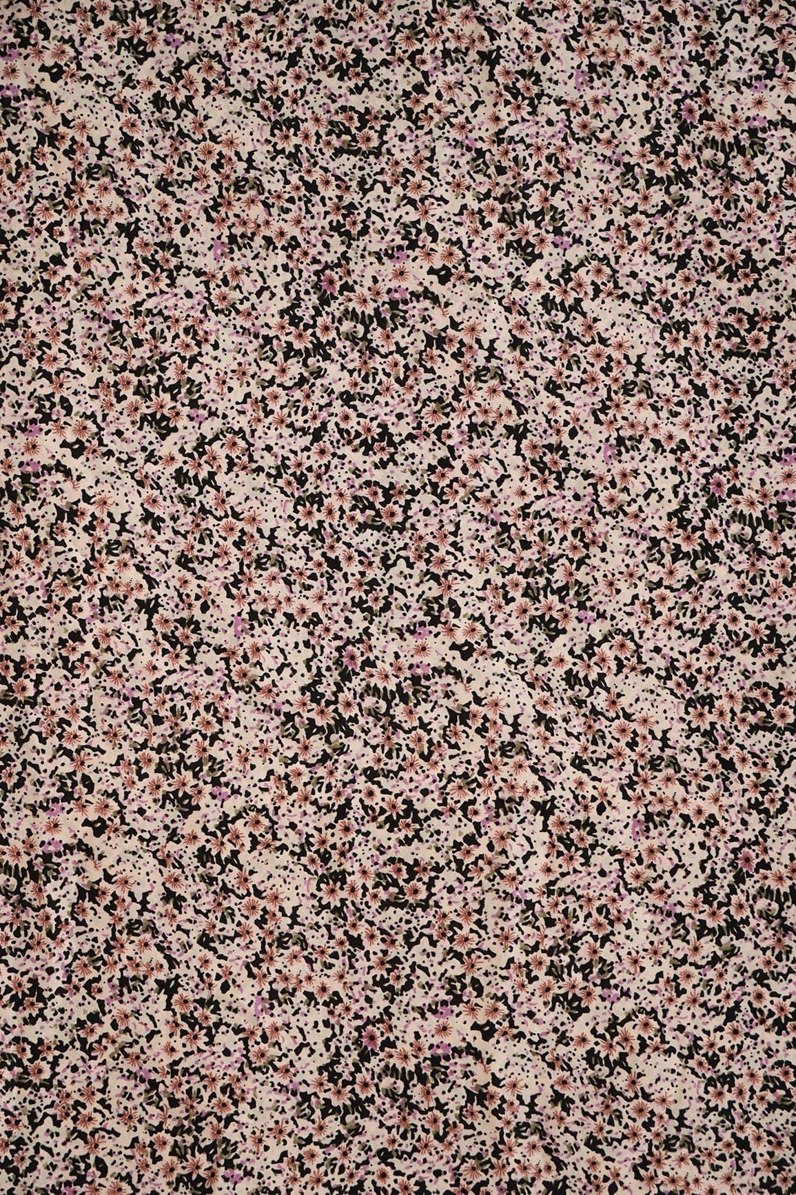 AIzaSyBcstauz-XMPRhEY21AUzeo032pxrXB5Ug - Big Width "56" Black And Brown Small Floral Digital Print On Crepe Satin Fabric