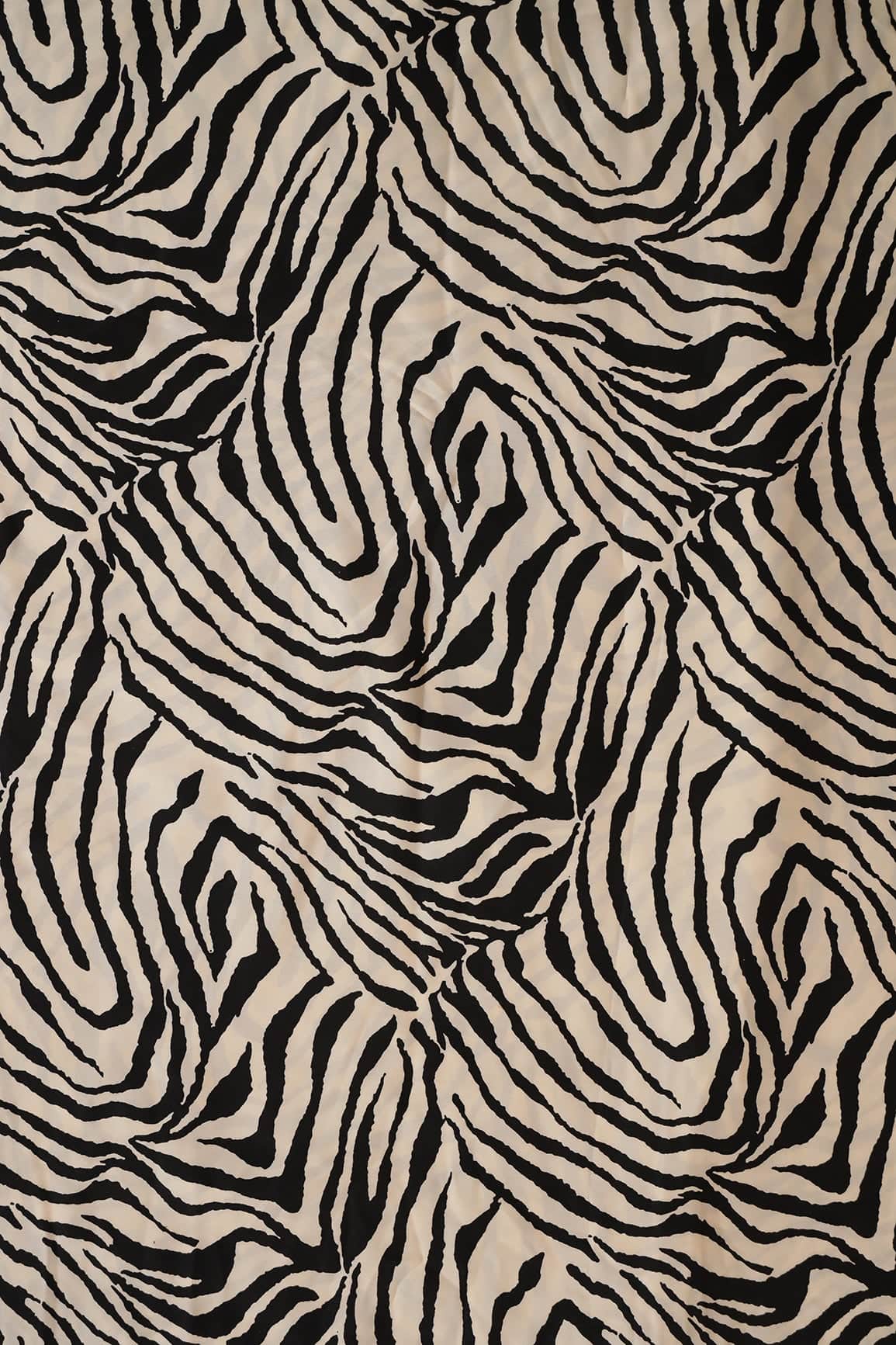 AIzaSyBcstauz-XMPRhEY21AUzeo032pxrXB5Ug - Big Width "56" Black Animal Digital Print On White Crepe Satin Fabric