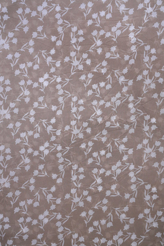 AIzaSyBcstauz-XMPRhEY21AUzeo032pxrXB5Ug - Big Width "56" White Beautiful Floral Digital Print On Beige Georgette Fabric