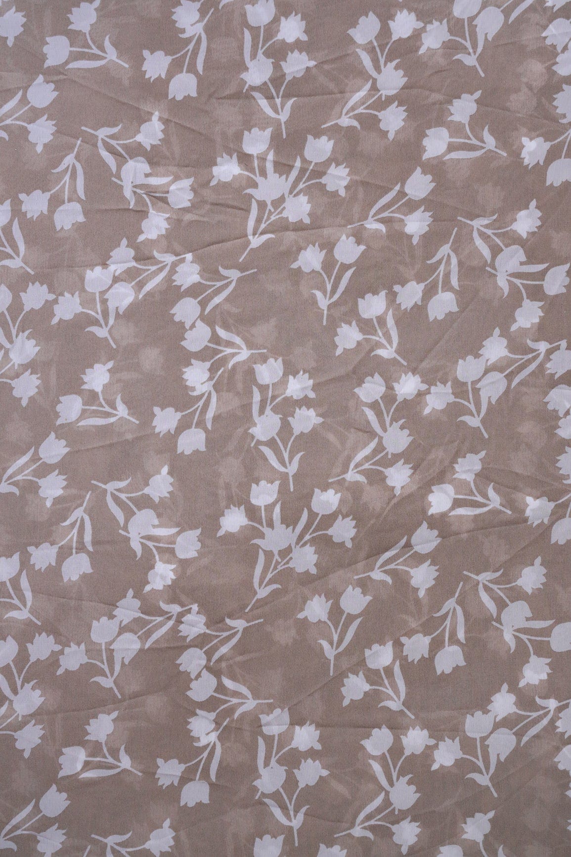 AIzaSyBcstauz-XMPRhEY21AUzeo032pxrXB5Ug - Big Width "56" White Beautiful Floral Digital Print On Beige Georgette Fabric