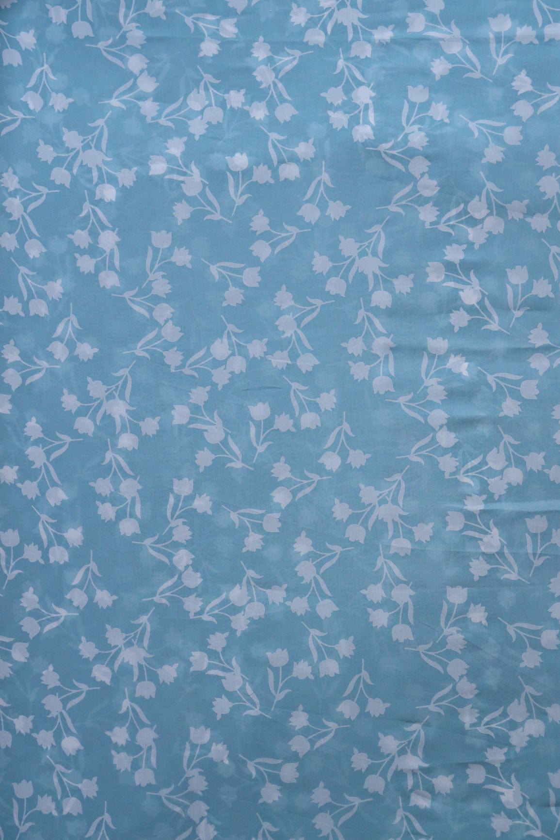 AIzaSyBcstauz-XMPRhEY21AUzeo032pxrXB5Ug - Big Width "56" White Beautiful Floral Digital Print On Sky Blue Georgette Fabric