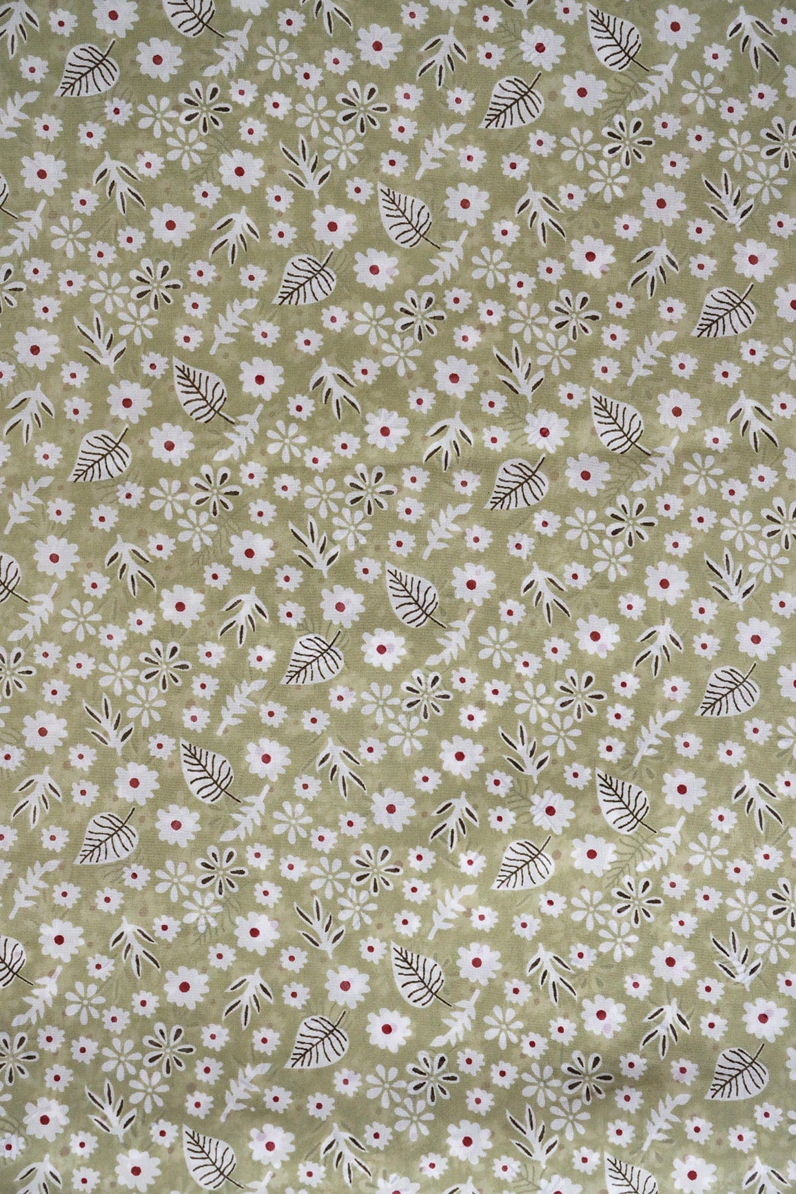 AIzaSyBcstauz-XMPRhEY21AUzeo032pxrXB5Ug - Big Width "56" White Small Floral Digital Print On Light Olive Georgette Fabric