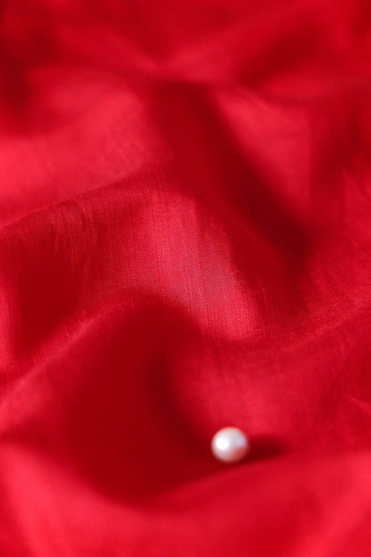 Red Raw Silk Fabric