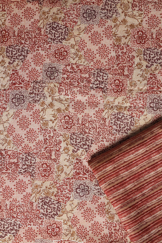 AIzaSyBcstauz-XMPRhEY21AUzeo032pxrXB5Ug - Brown And Beige Viscose Chanderi Silk Unstitched Suit (2 Piece)