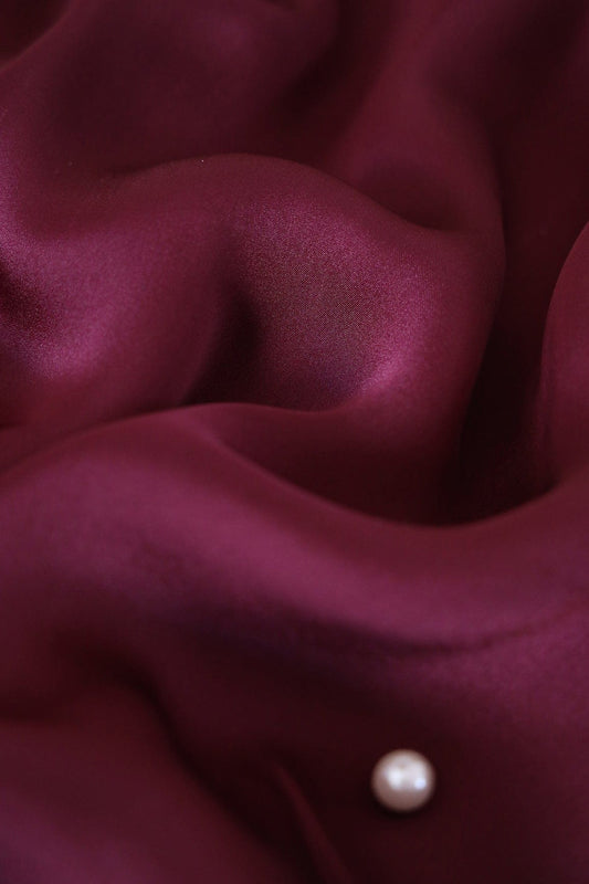 Wine Dyed Georgette Satin Fabric